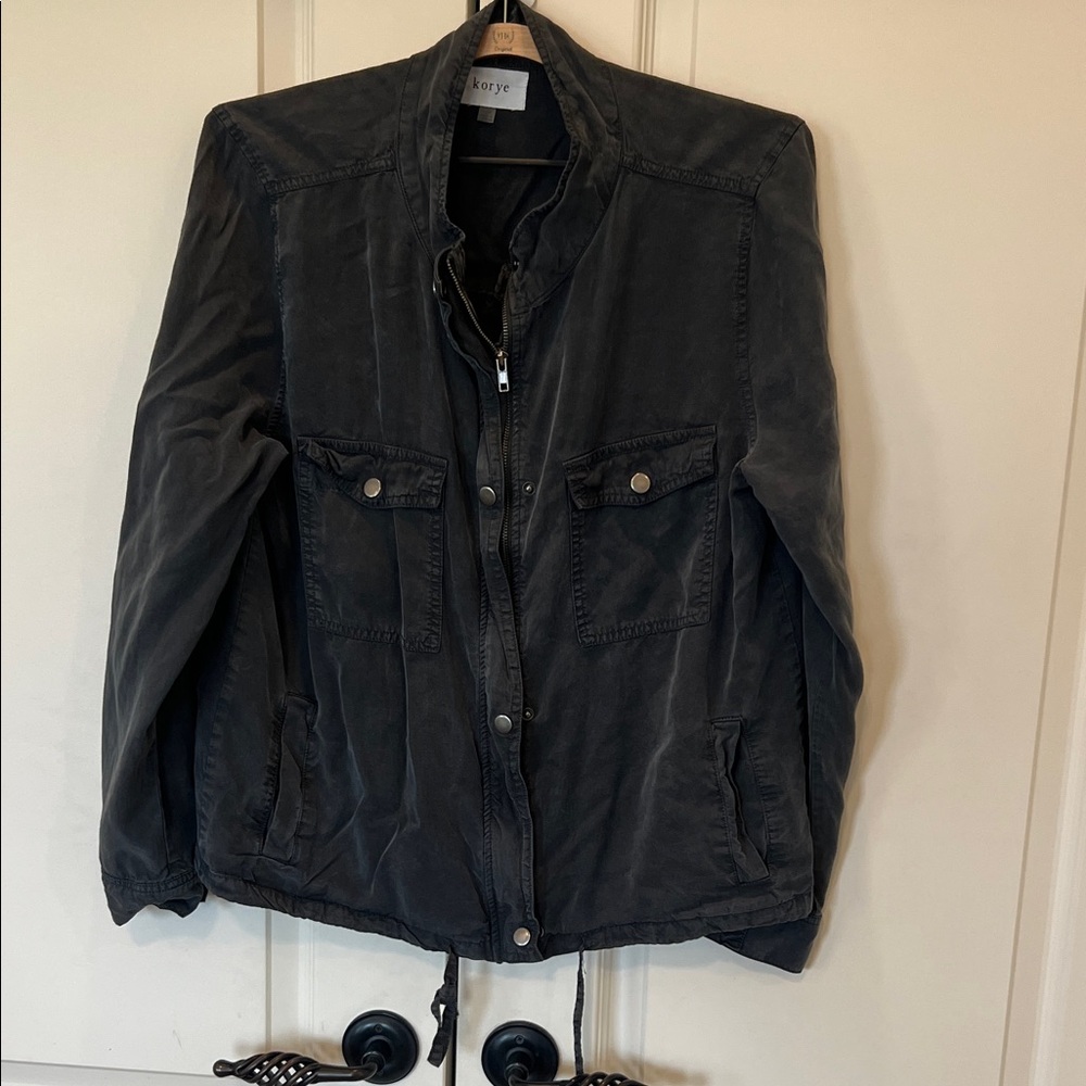 Lrg Women's Washed black Military Field Jacket